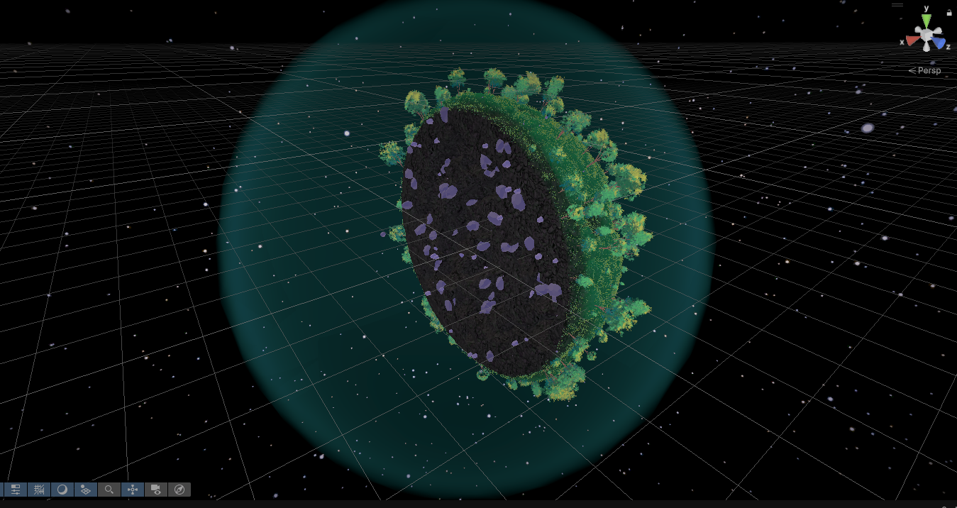 Screenshot of the Procedural Planet Cave System